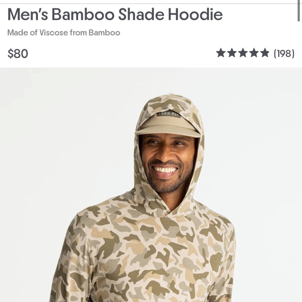 Free fly apparel men’s camo bamboo sunshade hoodie